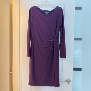 Purple Ralph Lauren Dress, Long-Sleve Knee Length Sheath